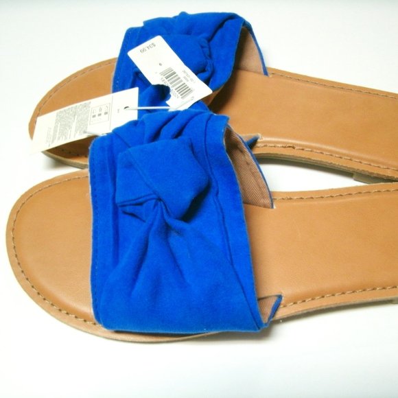 Gap Sandals Slide Bow Blue Slip On Size 9 New - Picture 1 of 7